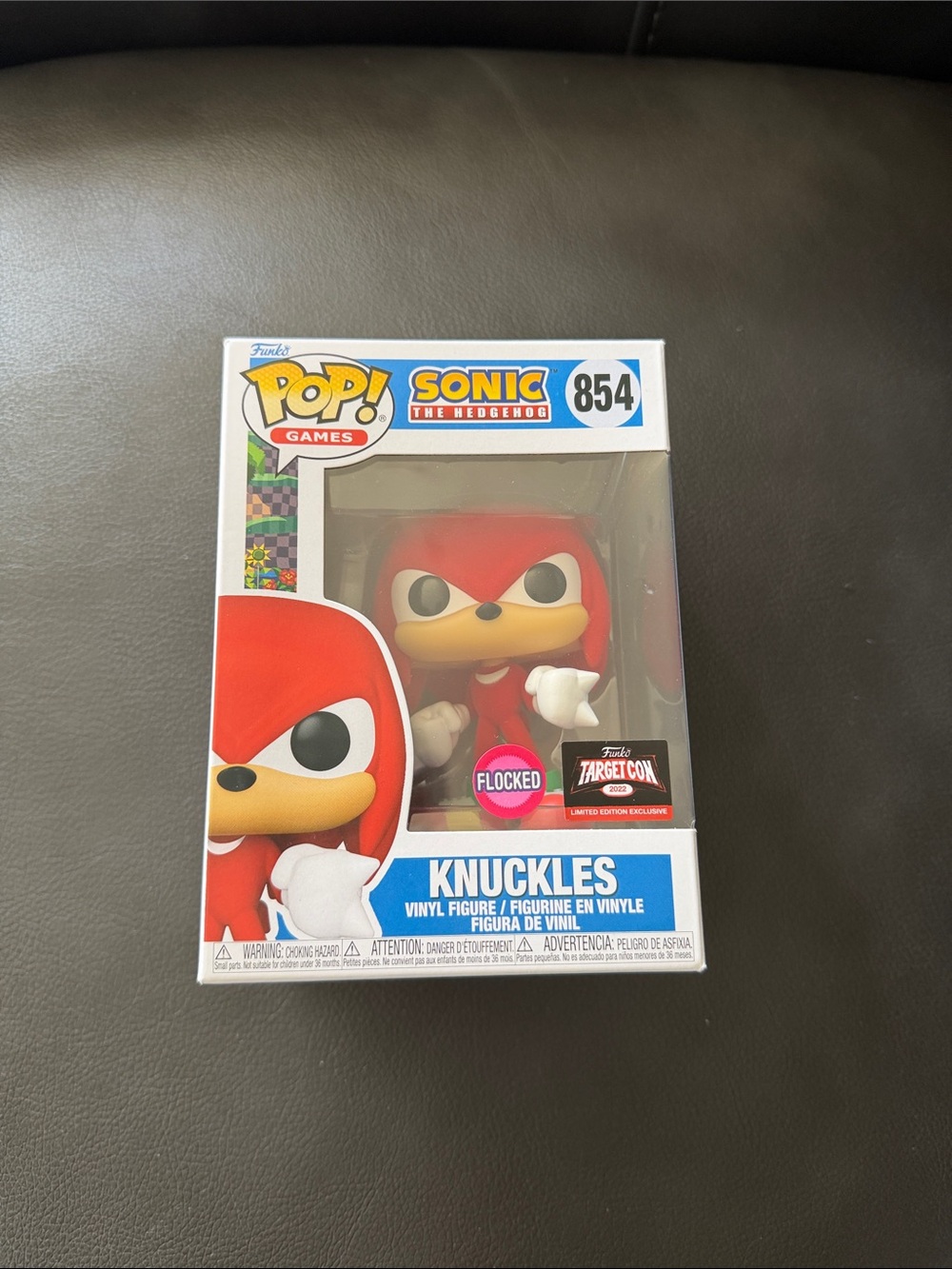 Funko Knuckles Flocked Vinyl Figure - Red with Yellow and White Accents